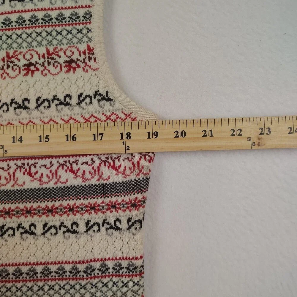 VTG 90's Susan Bristol Sweater Vest Womens Large Cream Fair Isle Nordic - Picture 8 of 8